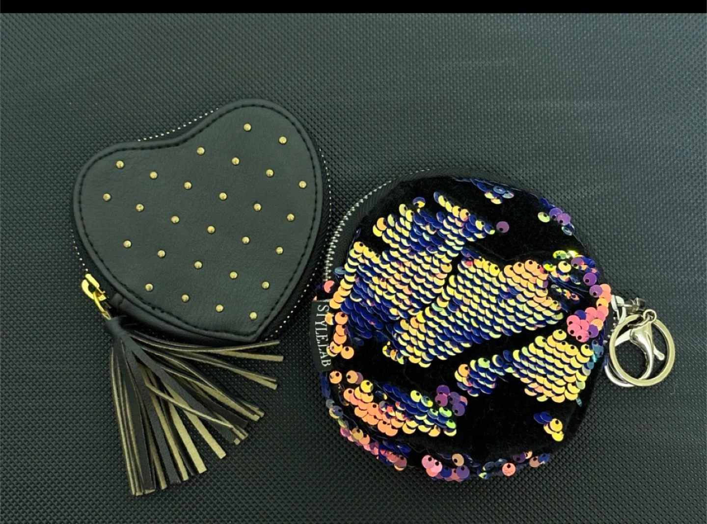 Heart and Sequin Coin Purses