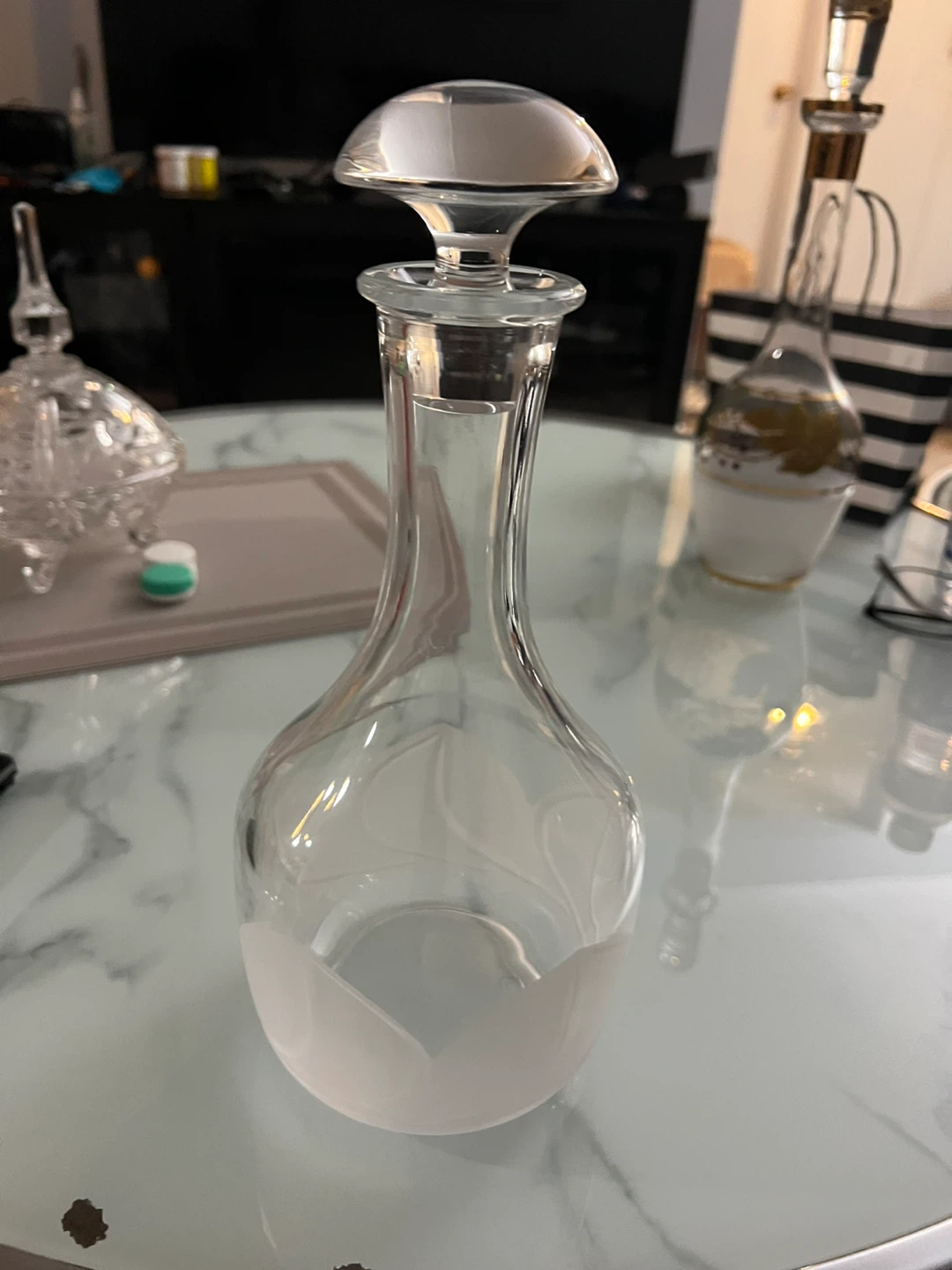 Clear Glass Decanter with Stopper - photo 2