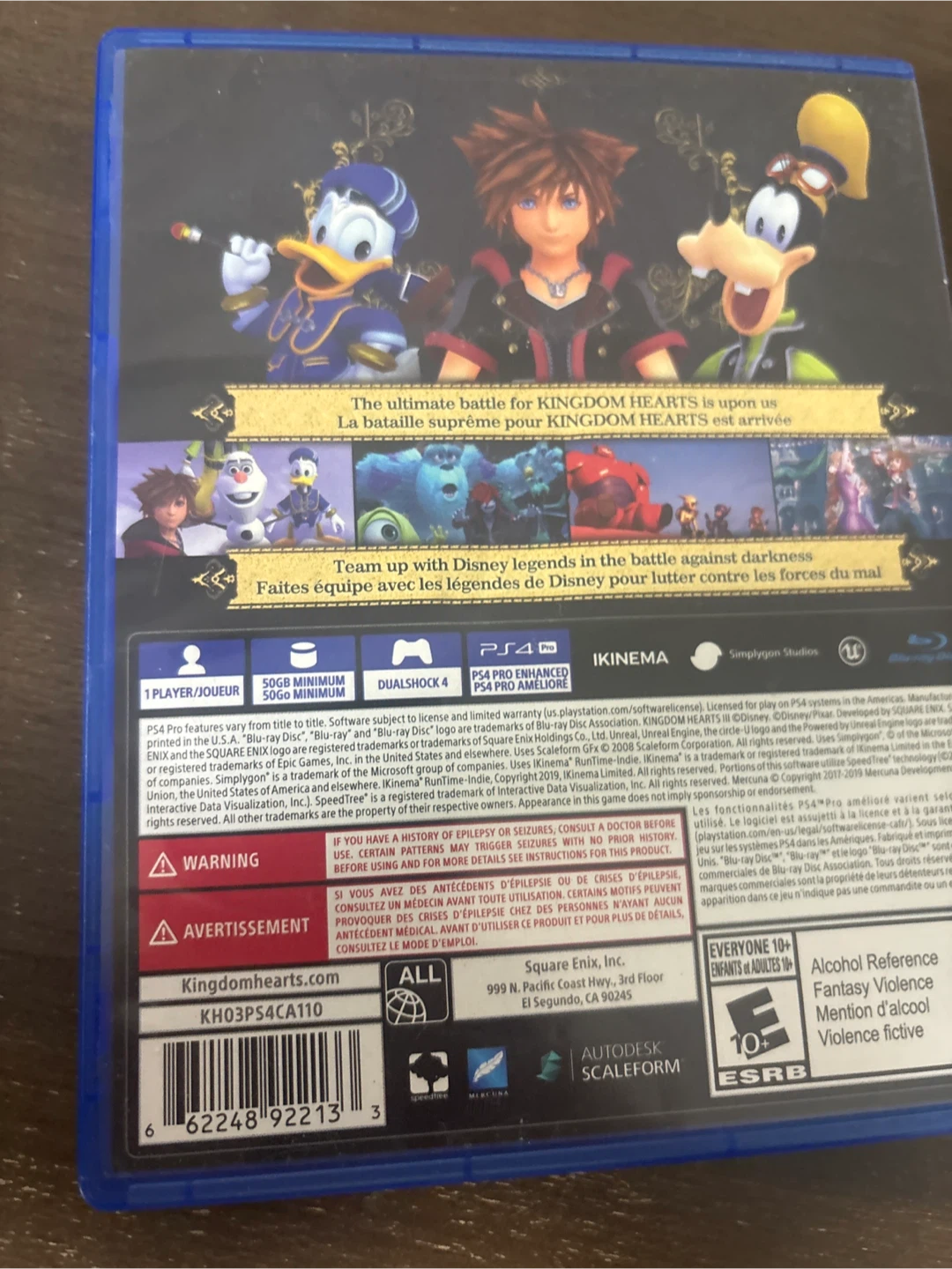 Kingdom Hearts III PS4 Blu-Ray Disc - photo 3