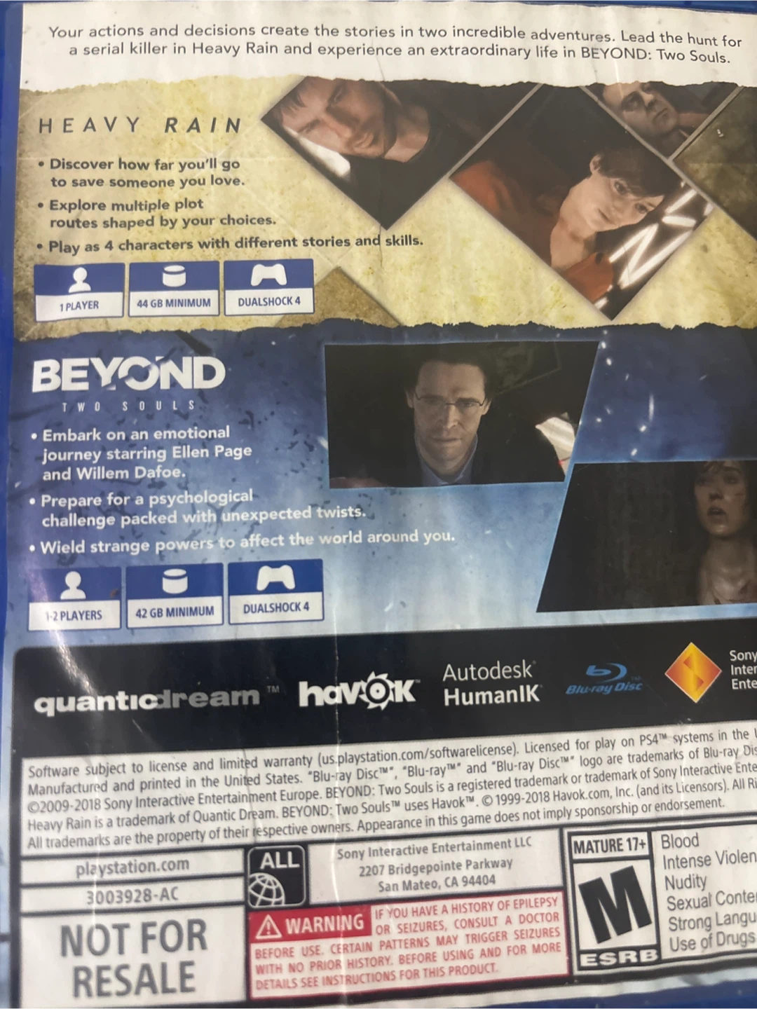 Heavy Rain & Beyond: Two Souls Collection PS4 - photo 3