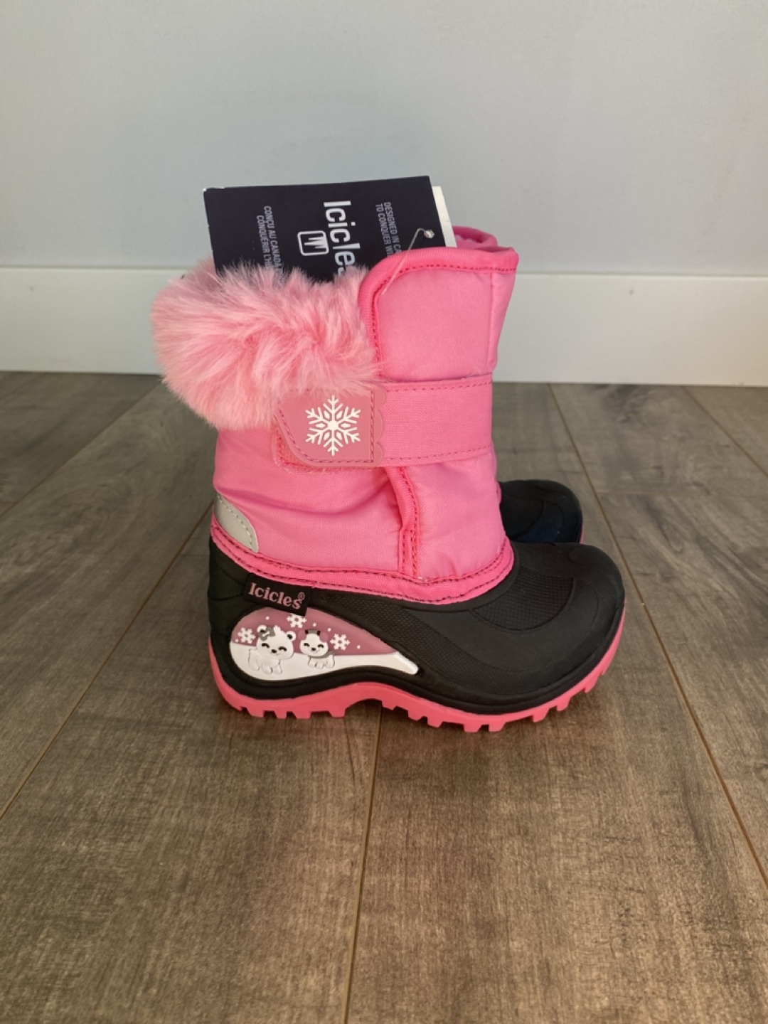 Icicles Pink Winter Boots Size 8T toddler girl