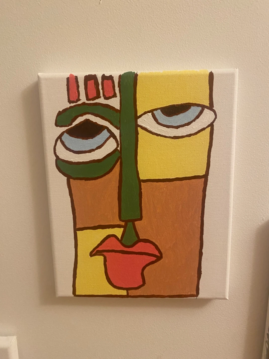 Abstract Face Canvas Painting
