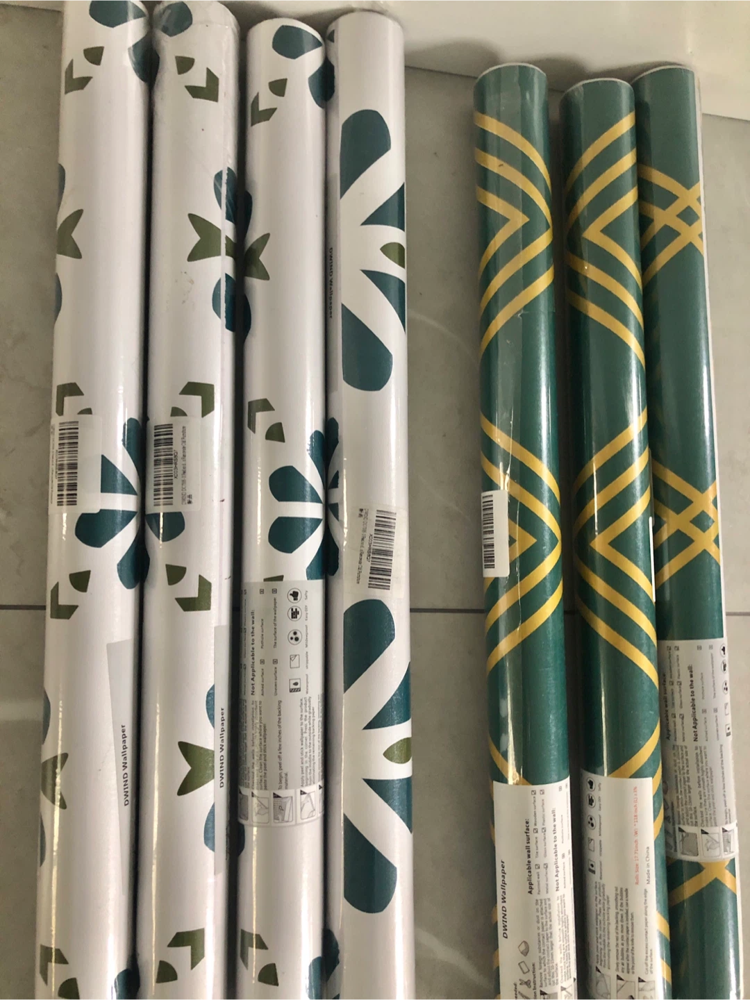 Green & Gold Self-Adhesive Wallpaper Roll