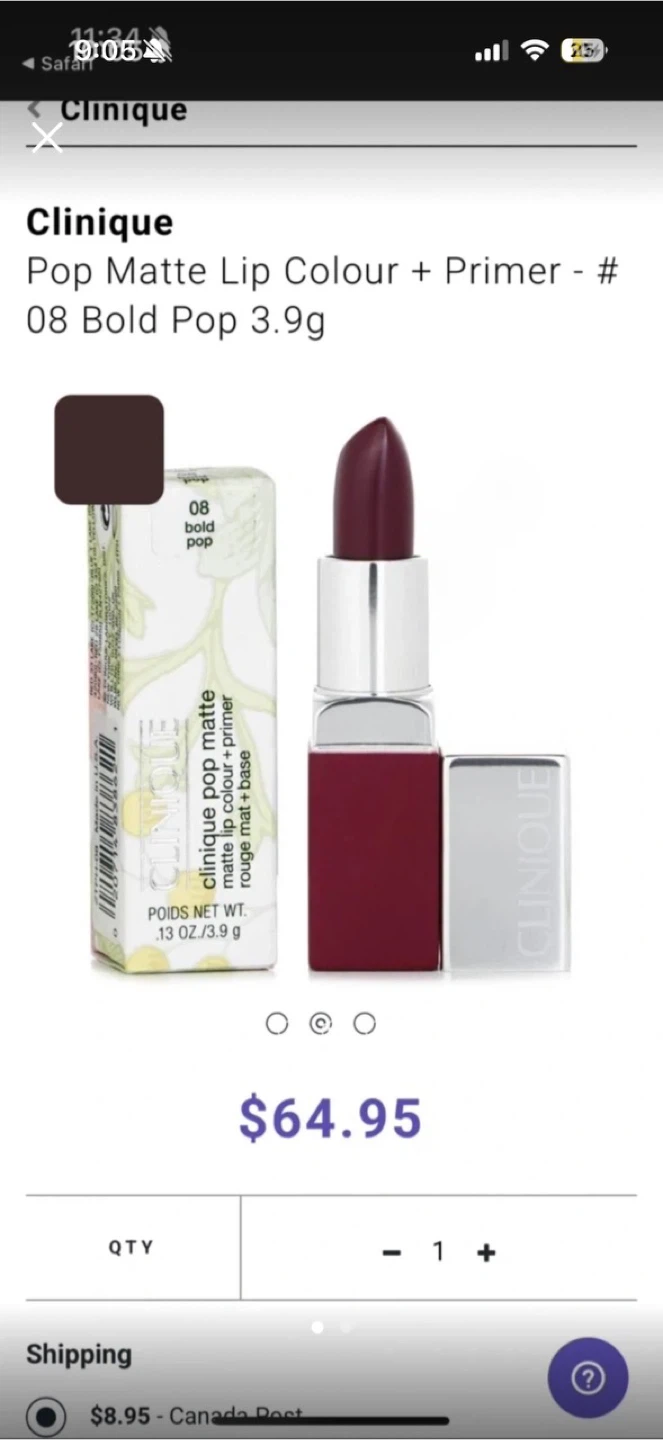 Clinique Pop Matte Lip Colour + Primer #08 Bold Pop 3.9g - photo 2