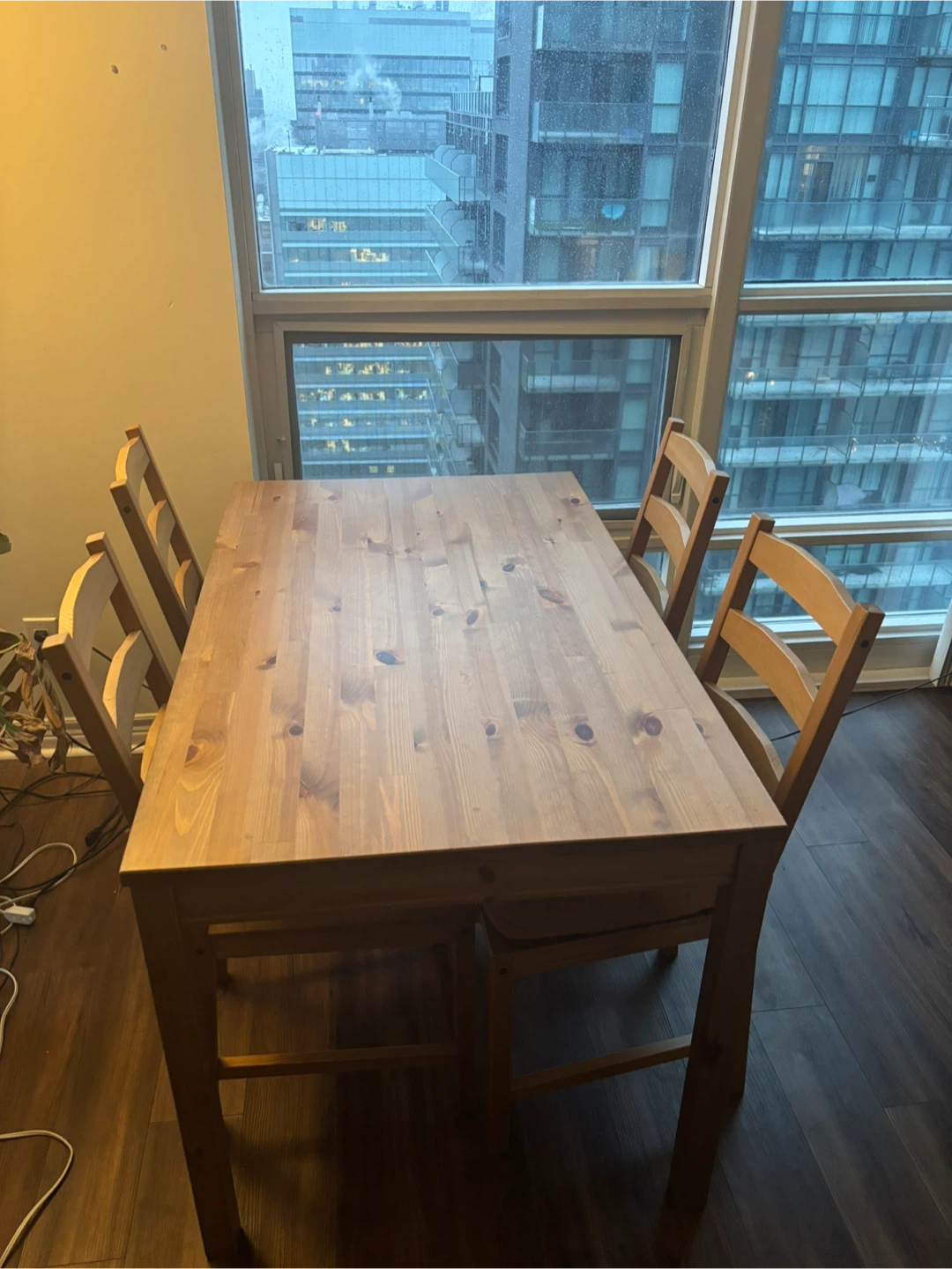 Moving Sale!! Wooden Dining Table Set with 4 Chairs