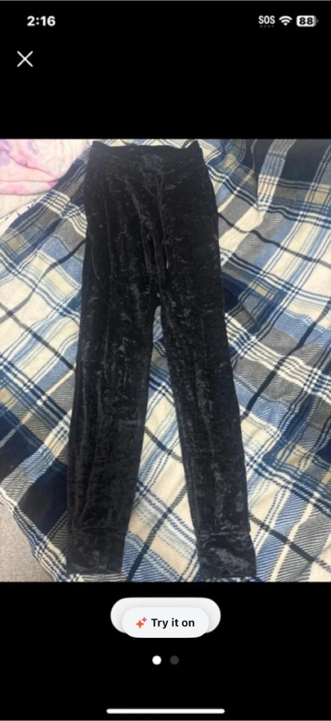 Lululemon Black Velour Joggers size 4 - photo 2