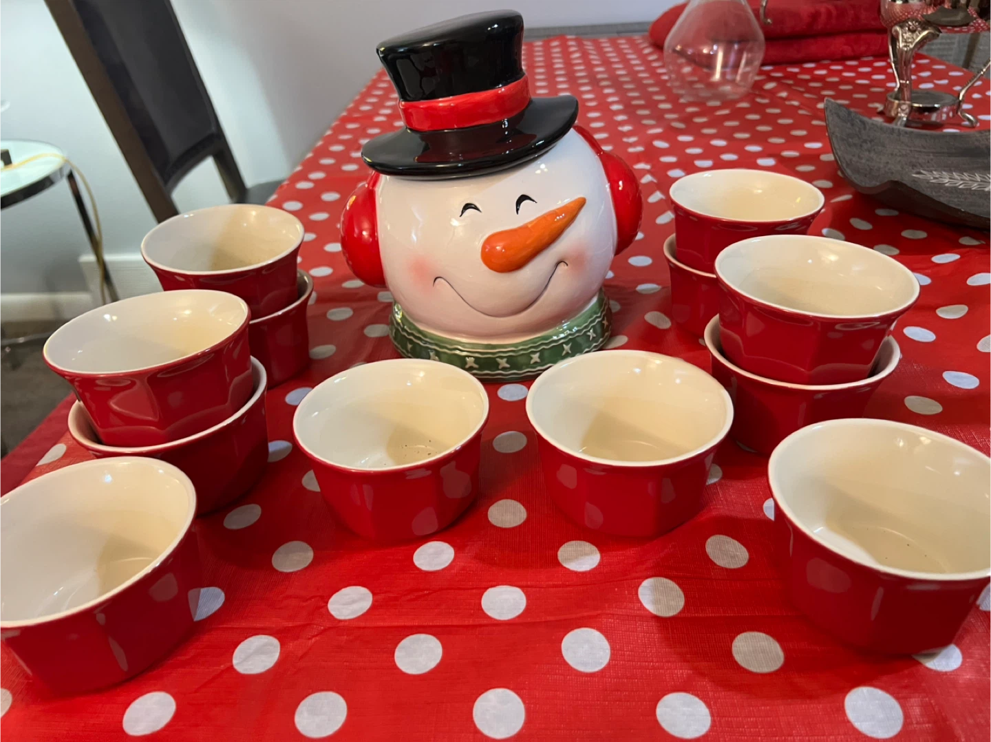 Snowman Ceramic Bowl Set with Lid - photo 2