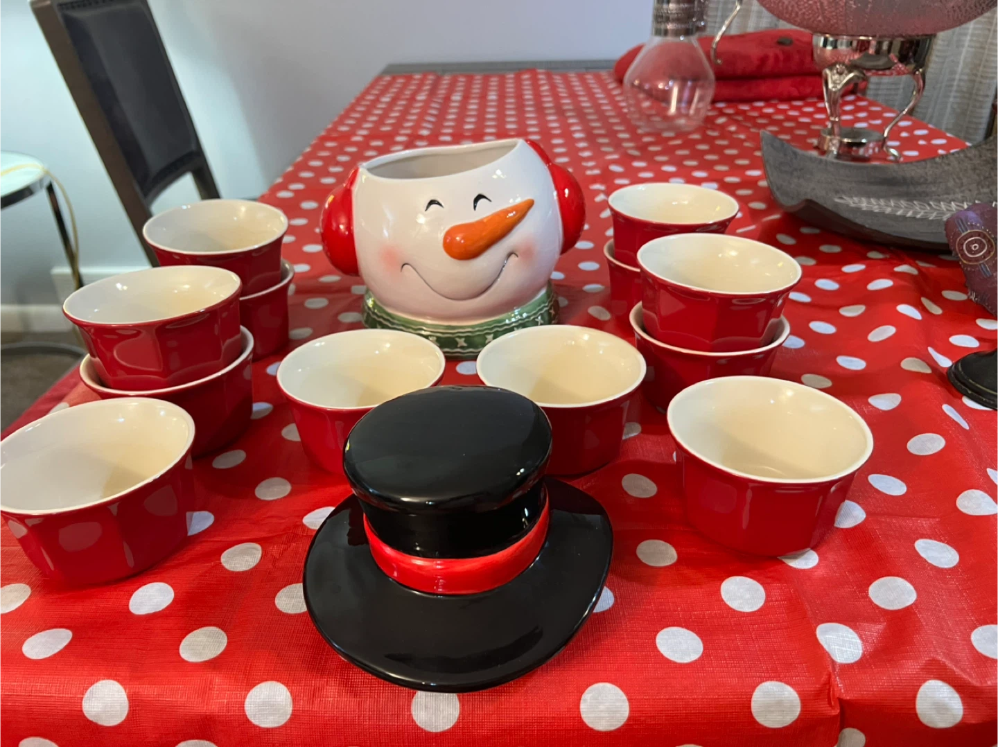 Snowman Ceramic Bowl Set with Lid - photo 3