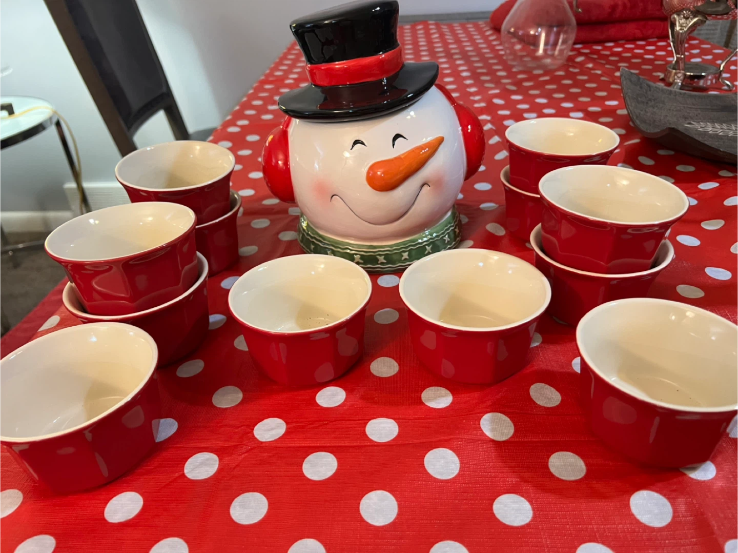 Snowman Ceramic Bowl Set with Lid