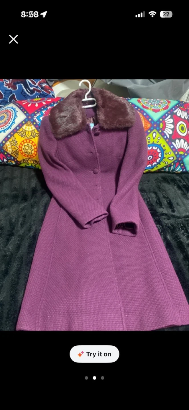 M. M. by Marielle coat with faux fur collar - photo 2