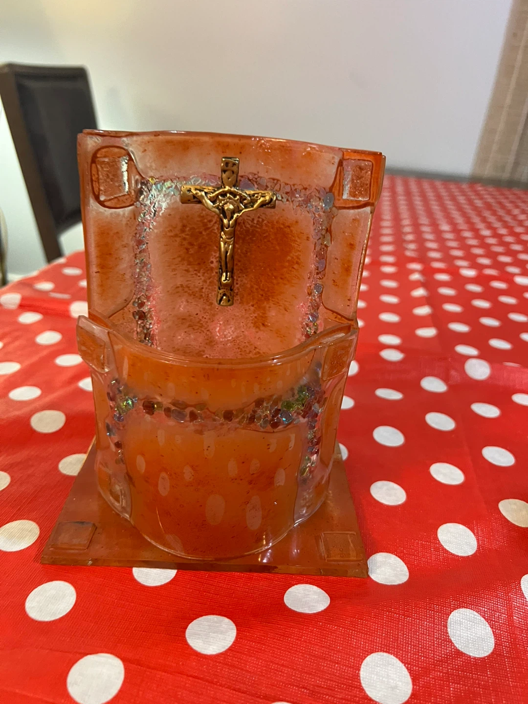 Resin Candle with Crucifix - photo 2