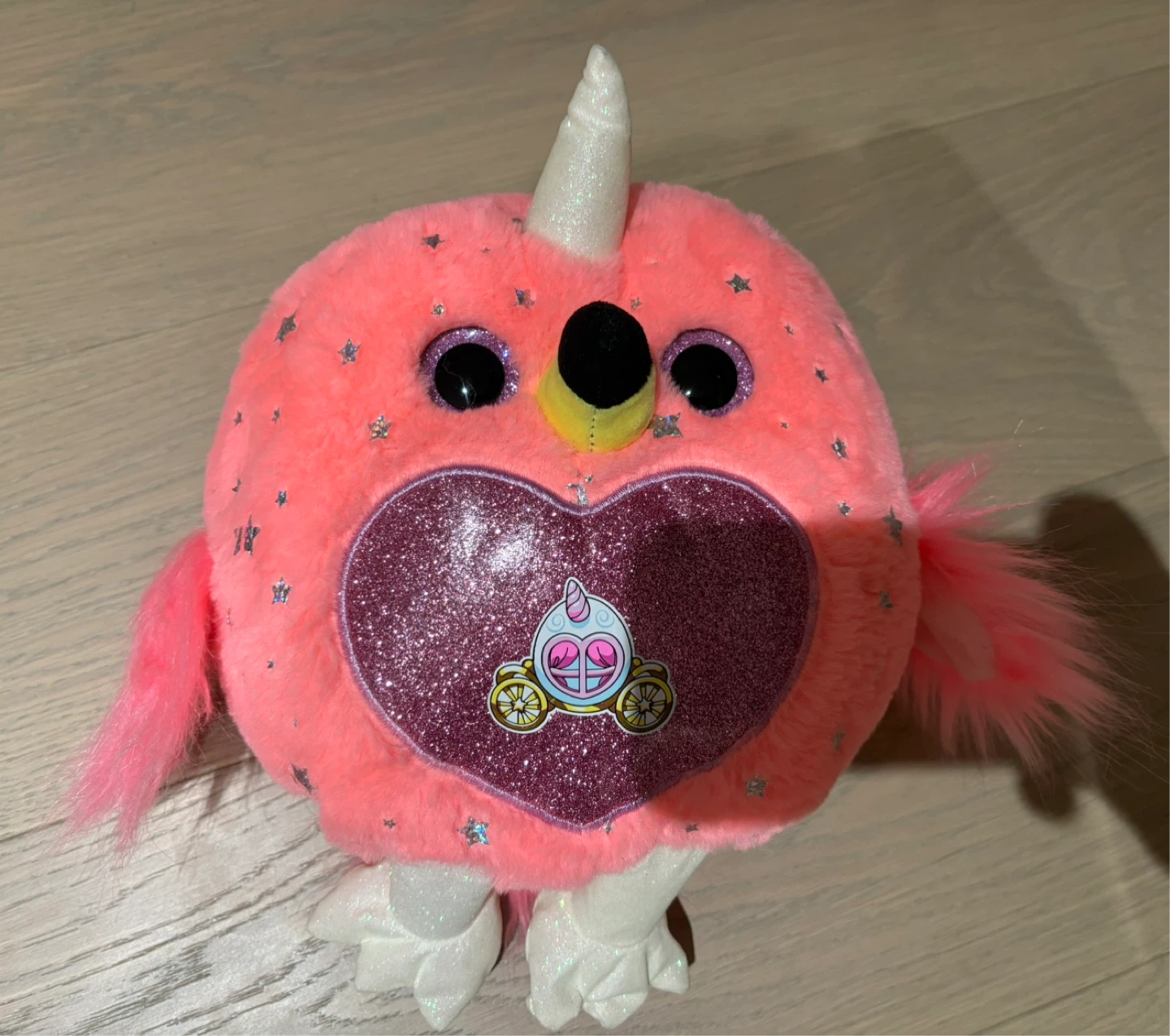 Sparkly Pink Unicorn Owl Plush Toy - Rainbocorns