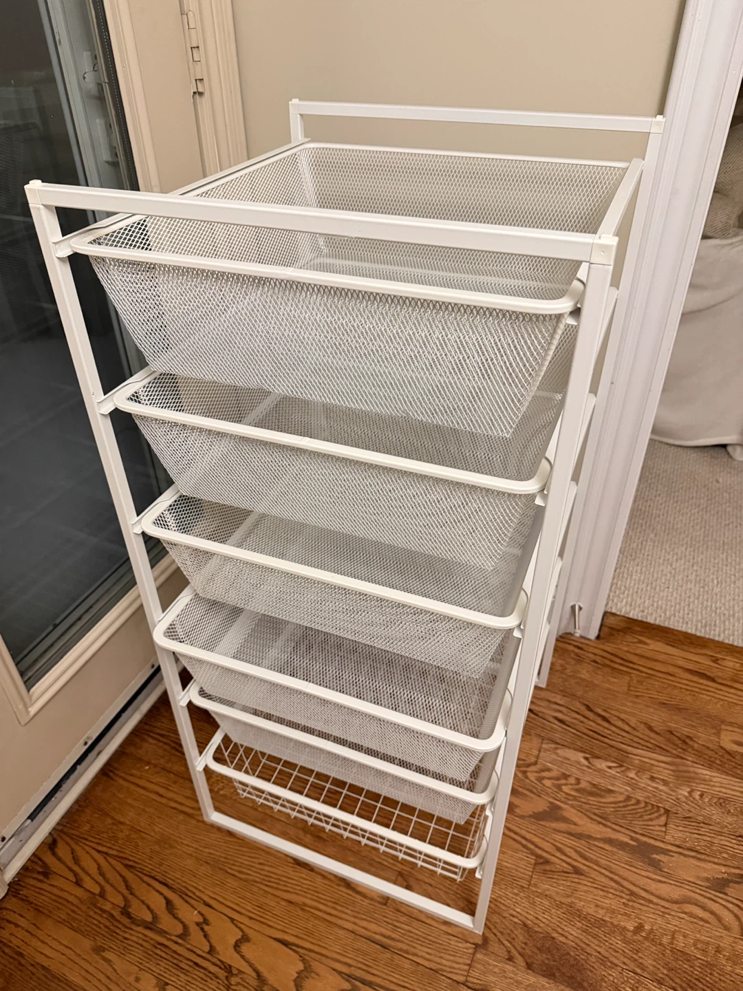 White 5-Drawer Metal Storage Cart