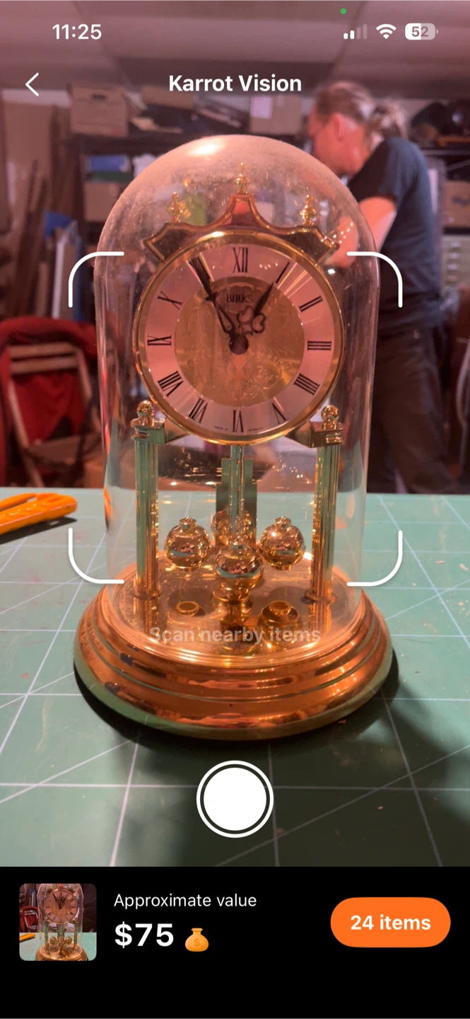 Brass Clock with Glass Dome - photo 3