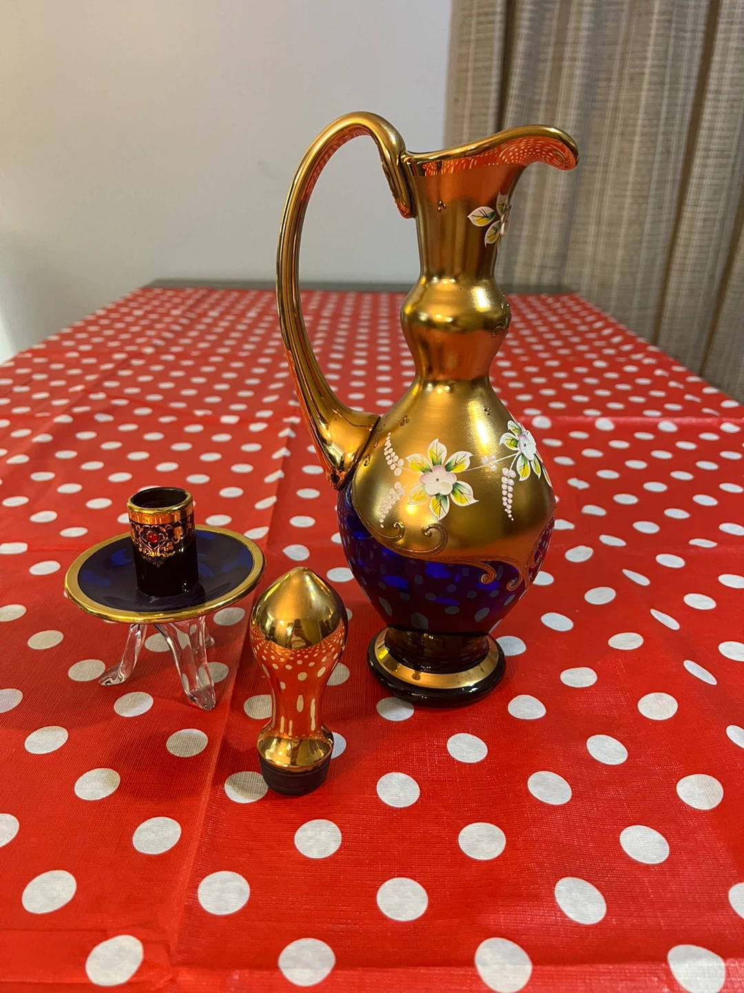 Decorative Gold Pitcher with Flower Accents - photo 5