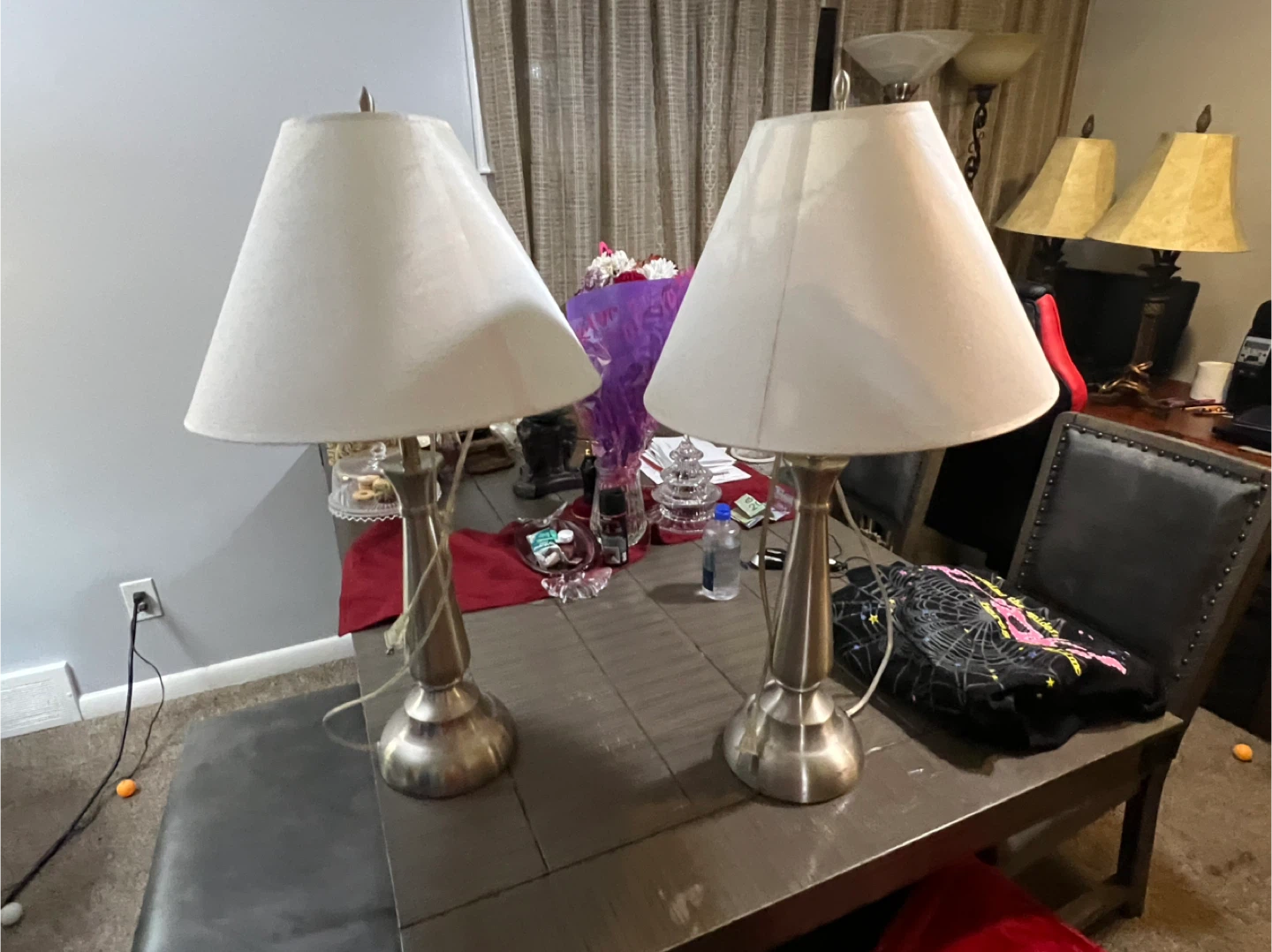 Set of 2 Table Lamps with White Shades - photo 5