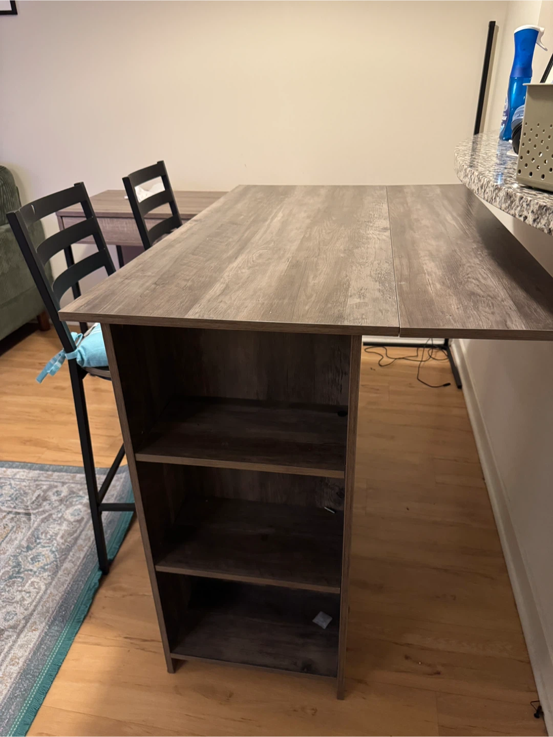 Rustic Wood Dining Table with 2 Bar Stools - photo 5