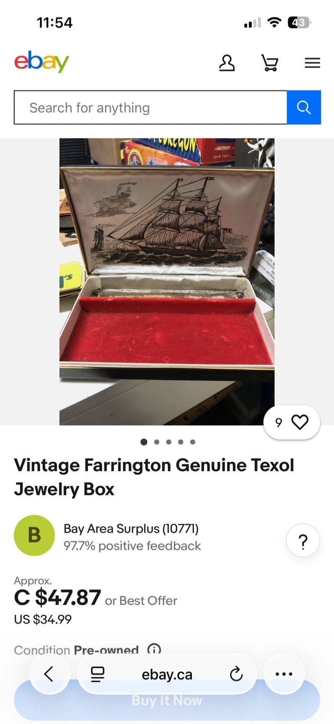 Vintage Farrington Genuine Texol Jewelry Box - photo 5
