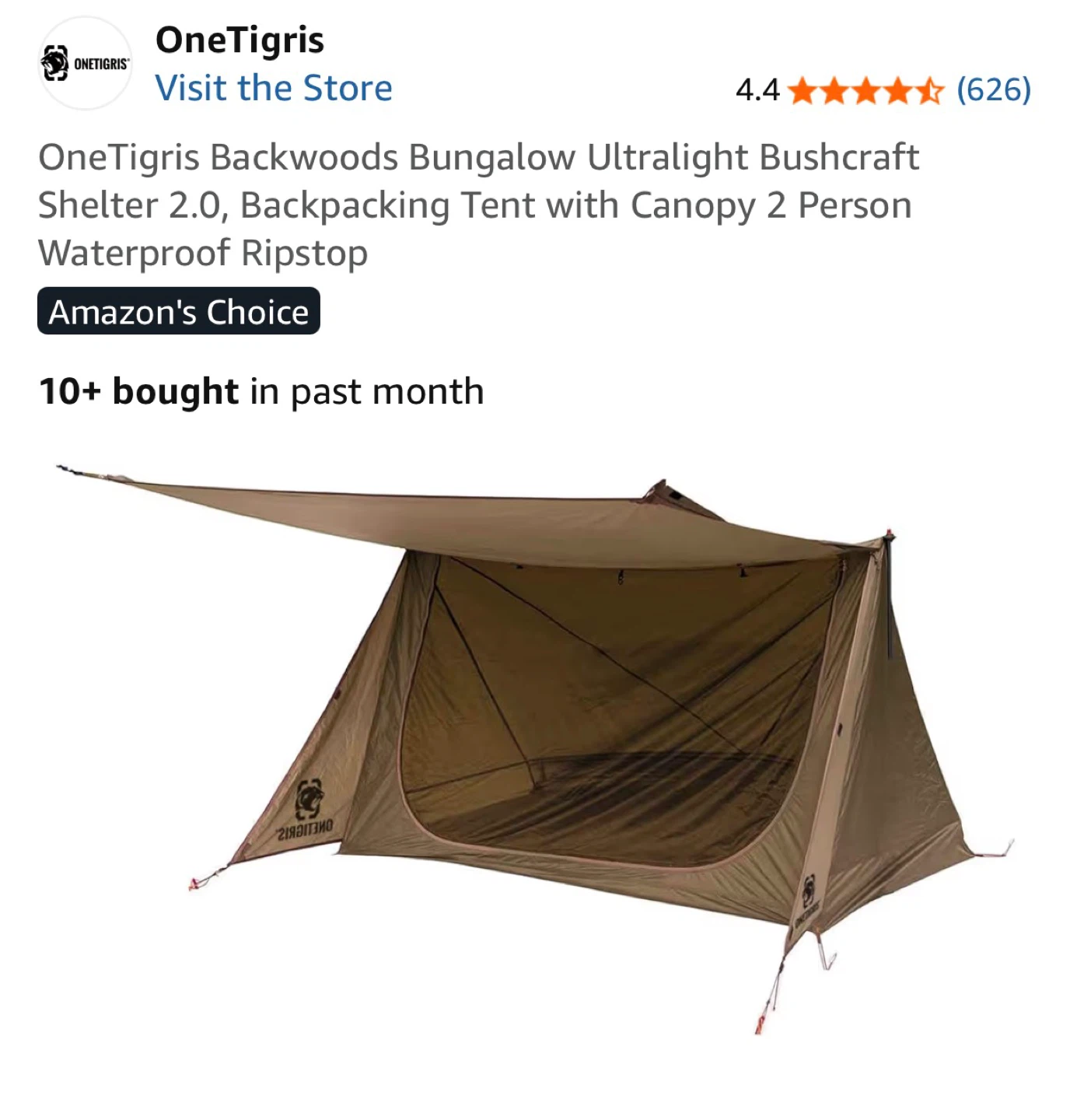 Brand New OneTigris Backwoods Bungalow 2.0 Bushcraft Shelter