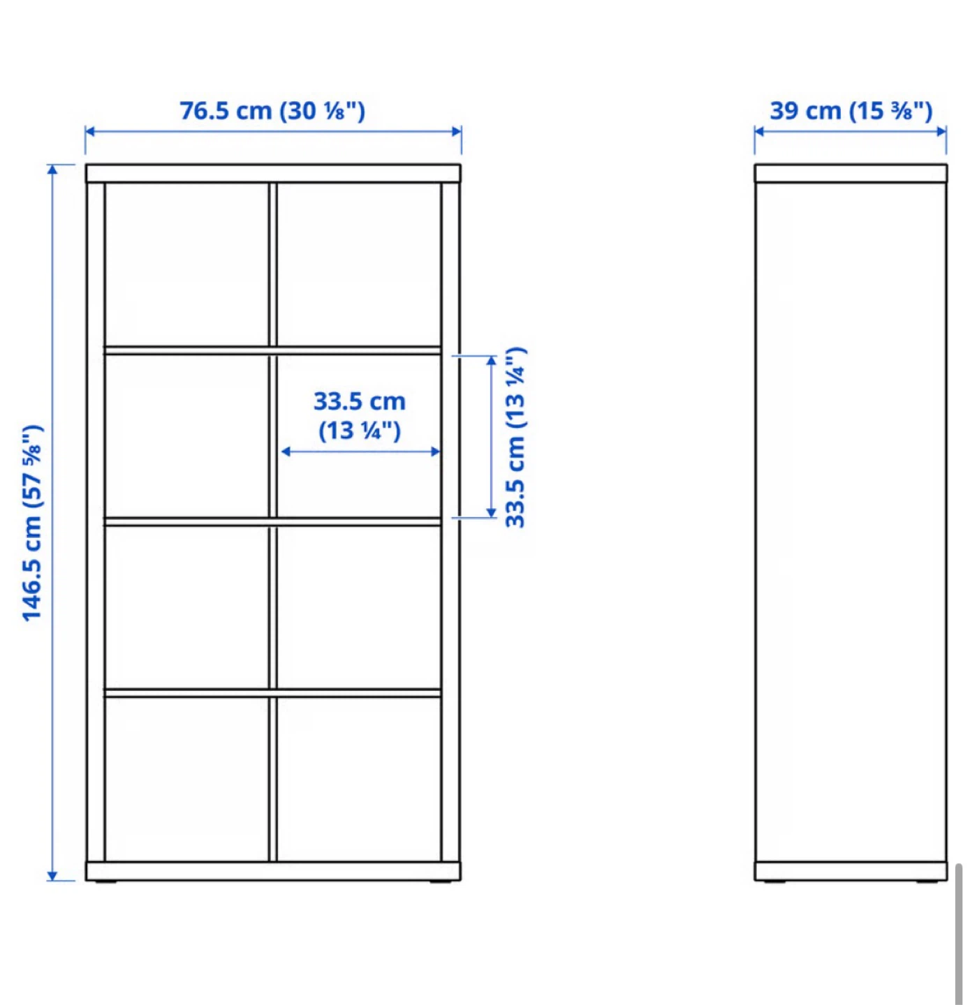 IKEA KALLAX Shelf Unit - Black - 8 Cube - photo 2