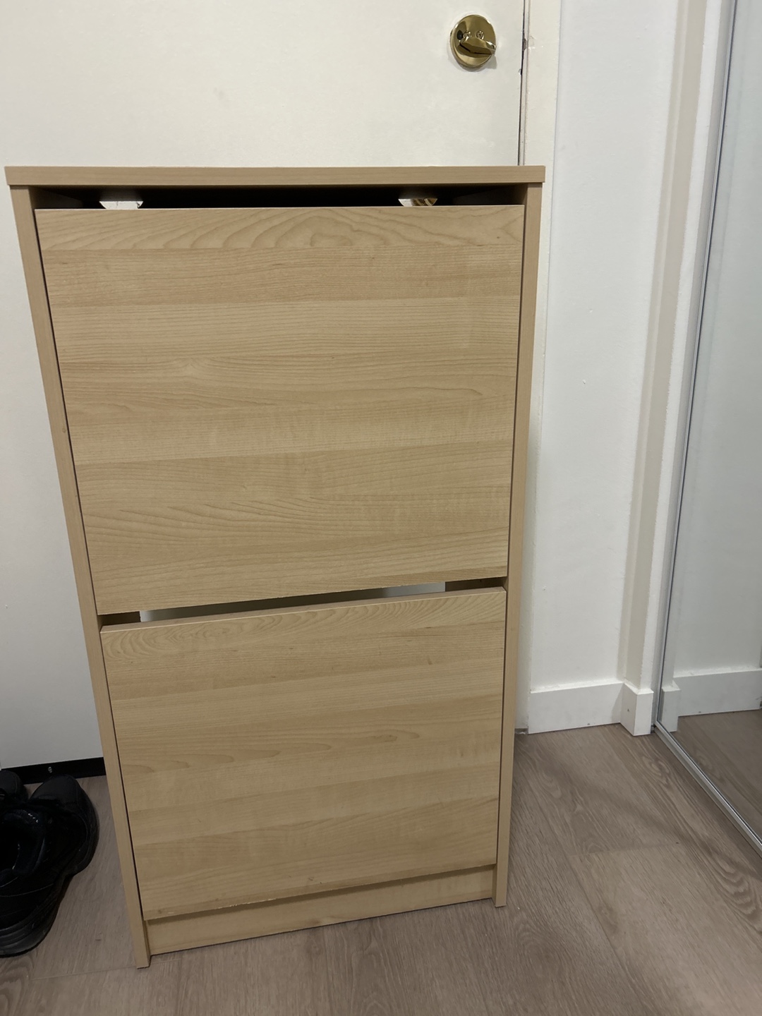 Wood Finish Shoe Cabinet