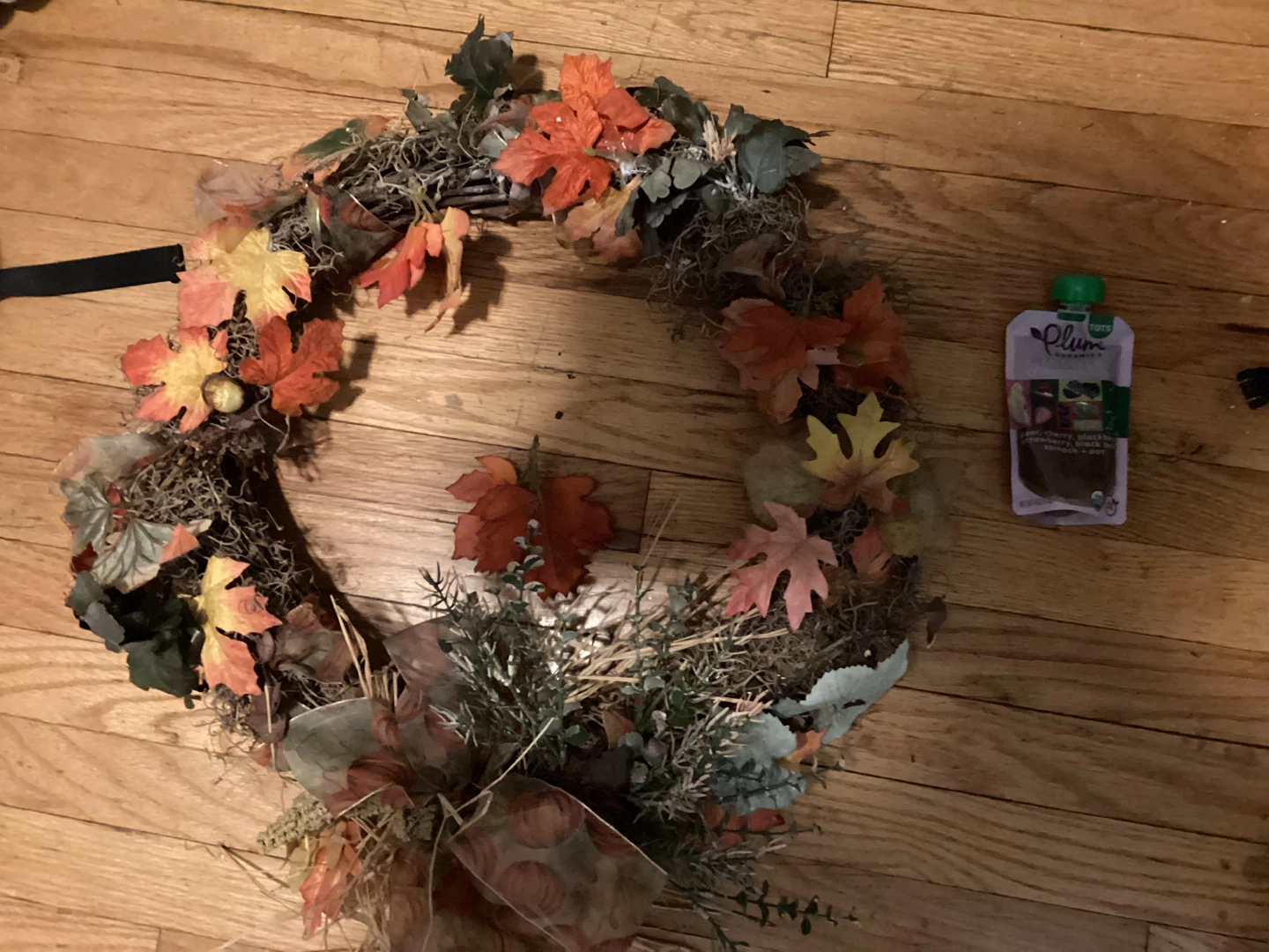 Fall Autumn Wreath with Artificial Leaves and Berries