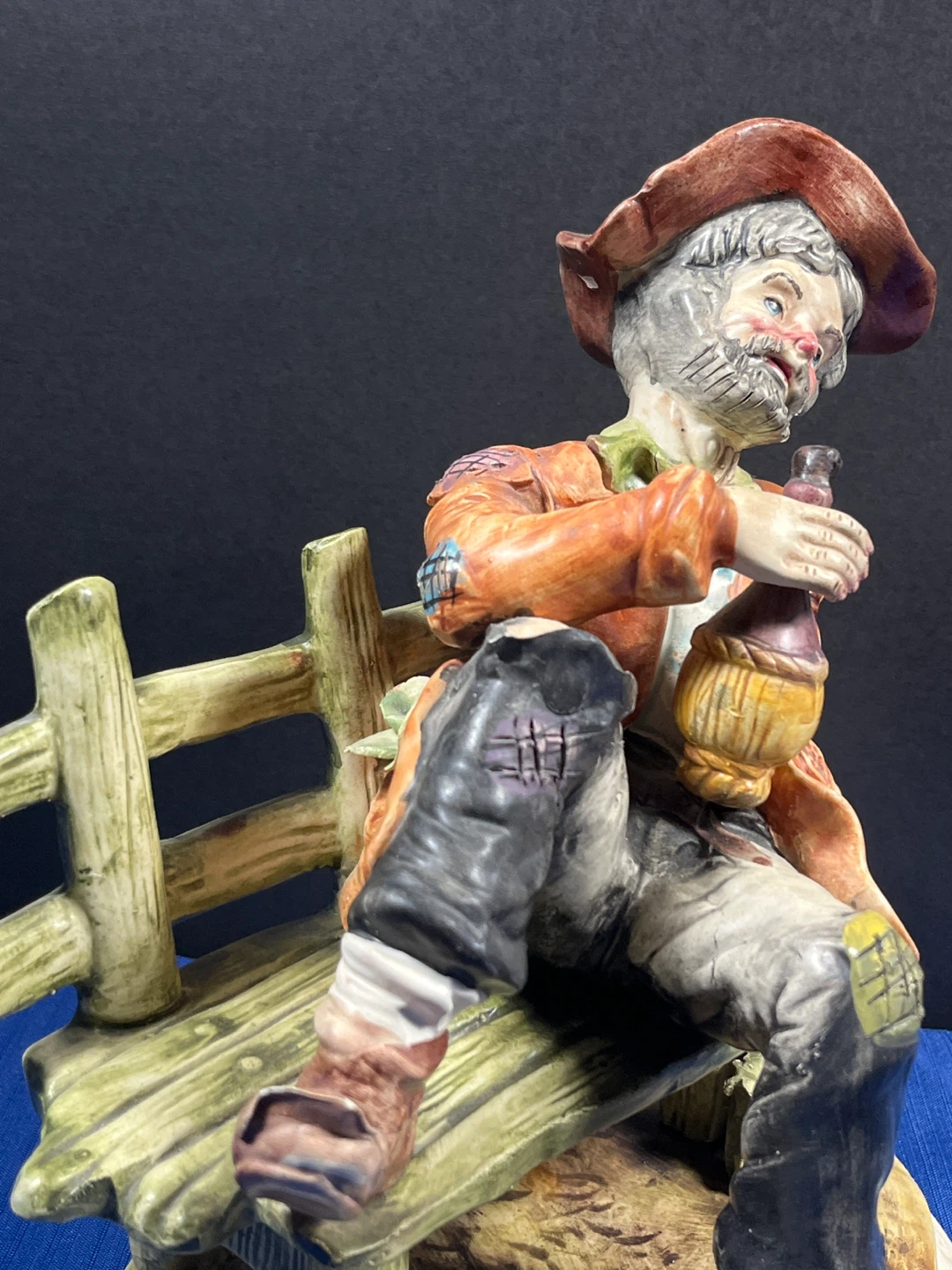 man sitting on a bench with a bottle - photo 3