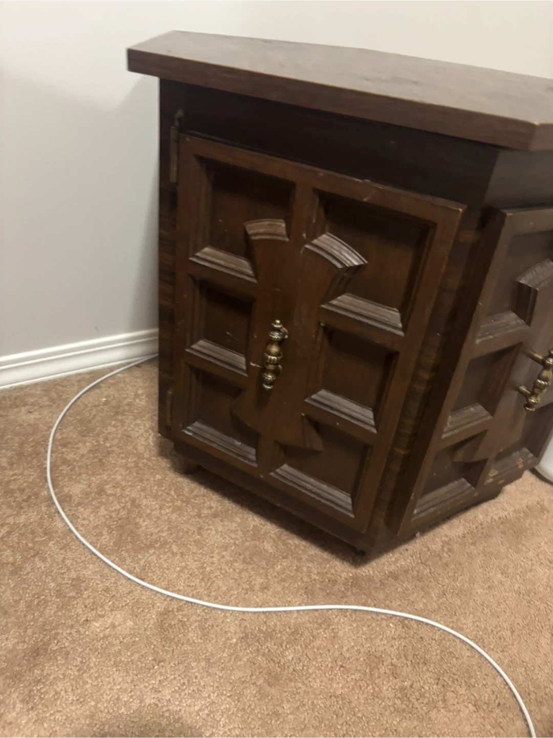 Vintage Hexagonal Side Table Cabinet - photo 2