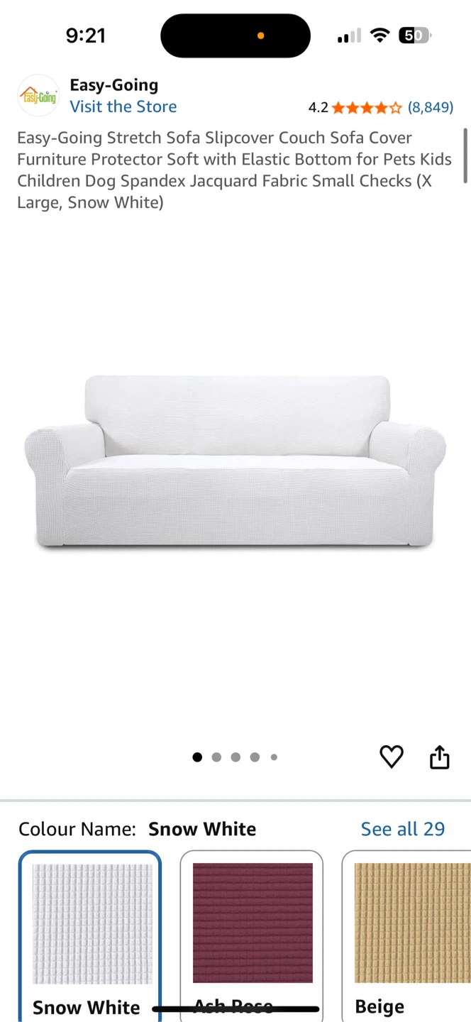 Easy-Going Stretch Sofa Slipcover - Snow White - photo 2
