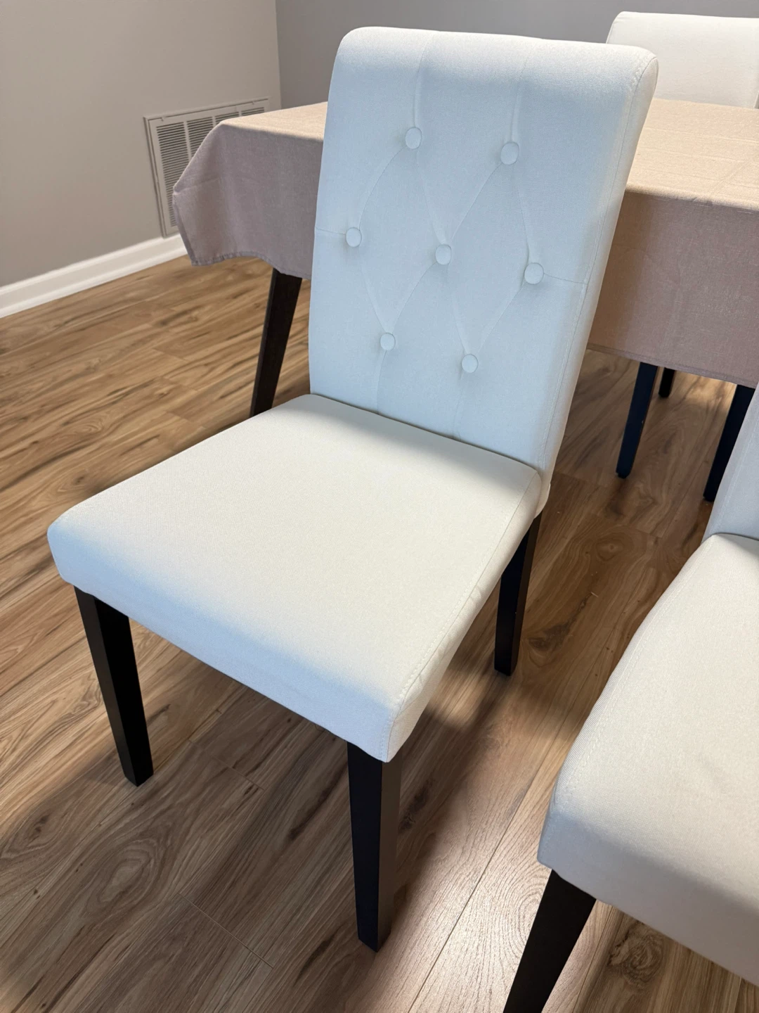 Set of 4 Cream Upholstered Dining Chairs - photo 2