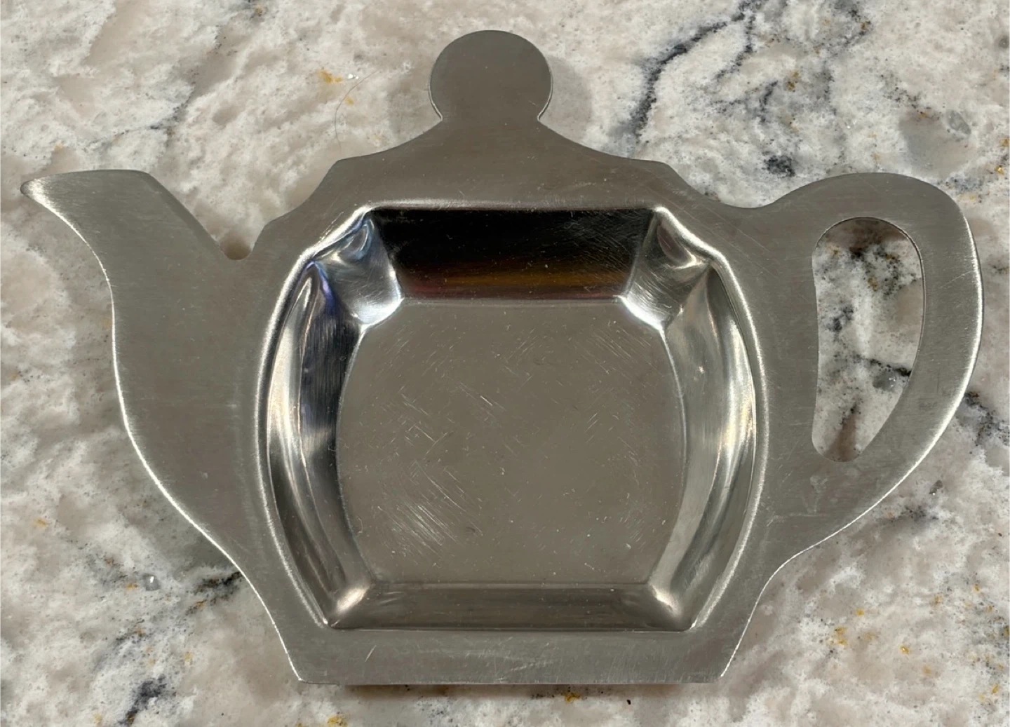 Stainless Steel Teapot Shaped Tea Bag Holder Tray