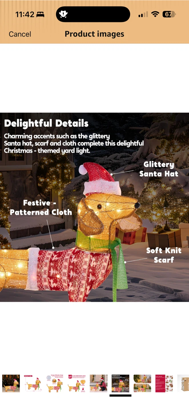 JOYIN Lighted Wiener Dog Christmas Decoration - photo 5