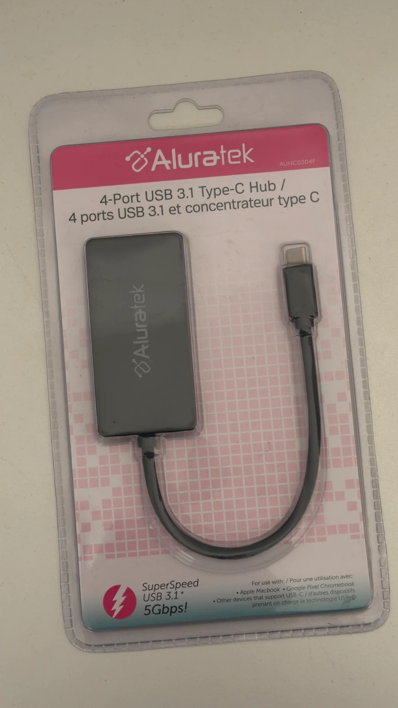 Aluratek 4-Port USB 3.1 Type-C Hub