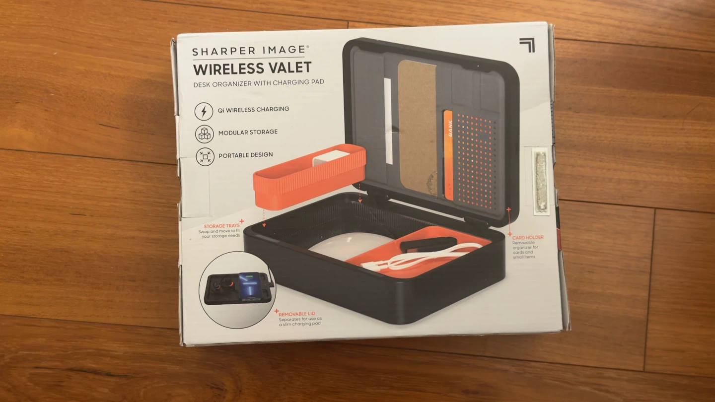 Sharper Image Wireless Valet Desk Organizer with Charging Pad - photo 3
