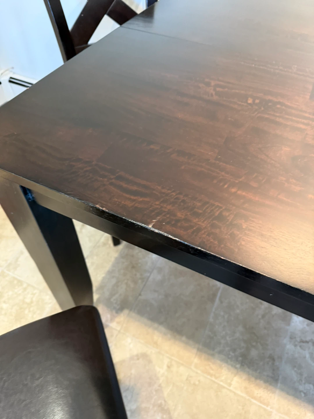 Dark Wood Dining Table Set with 6 Chairs - photo 5