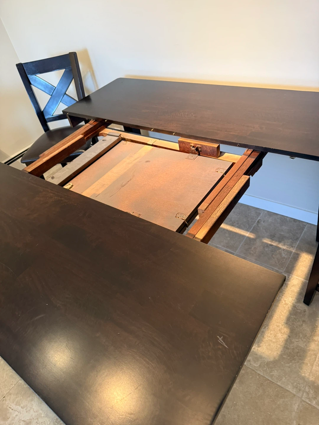 Dark Wood Dining Table Set with 6 Chairs - photo 3