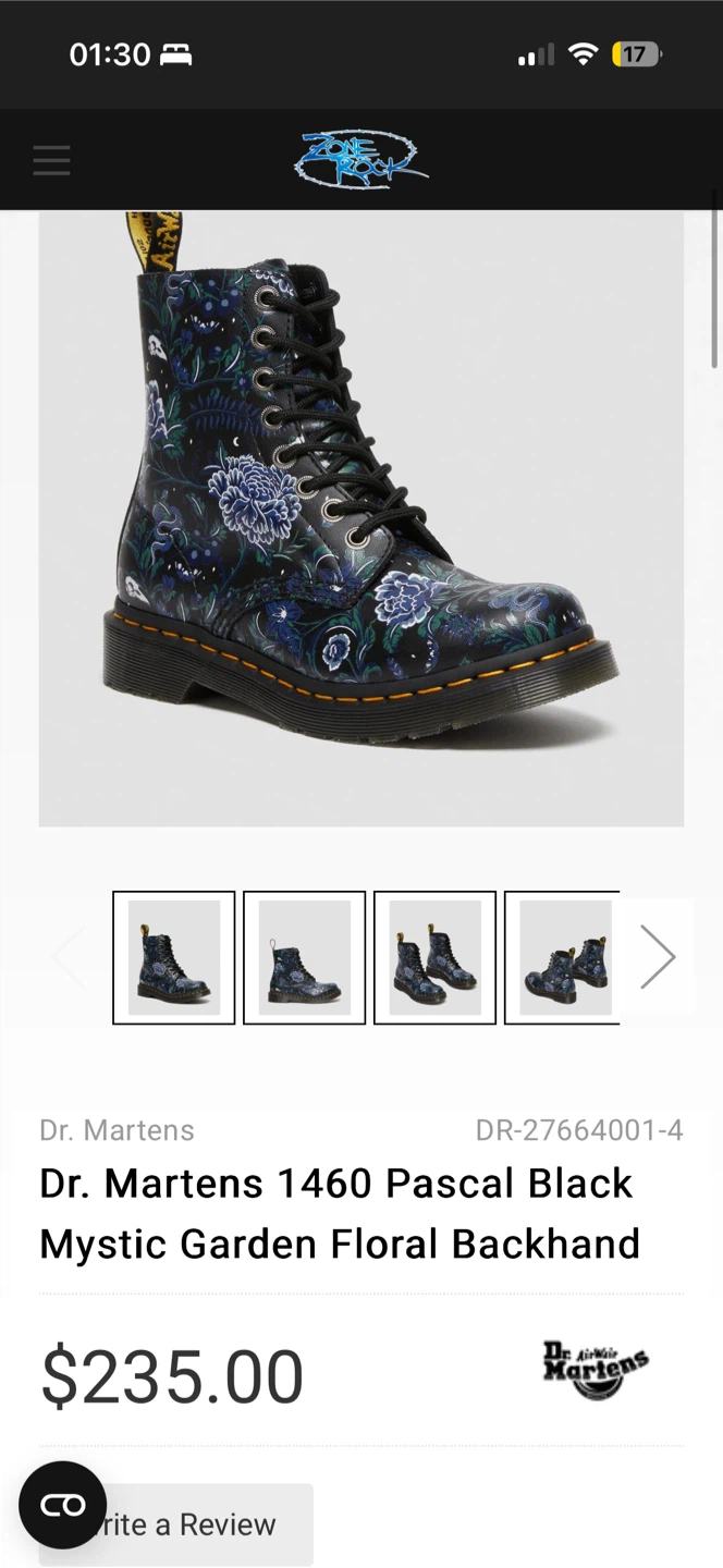 Dr. Martens 1460 Pascal Black Mystic Garden Floral Boots - photo 2