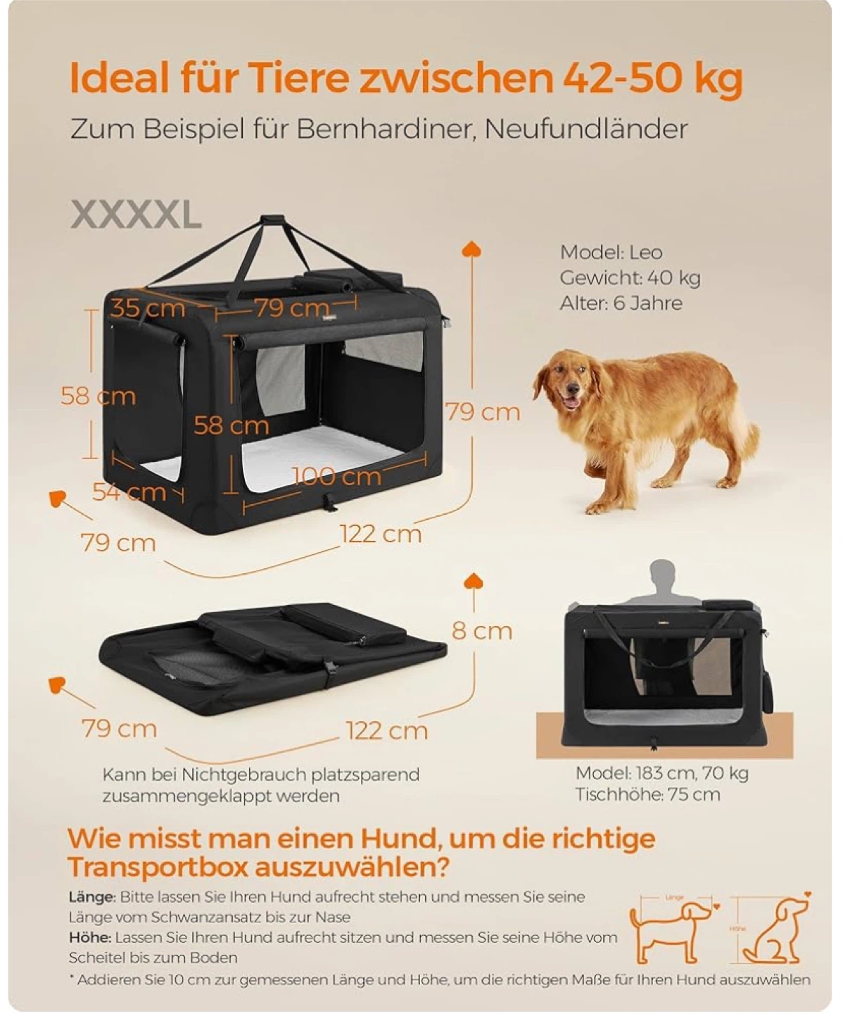 Feandrea Foldable Dog Transport Box XXXL - photo 3