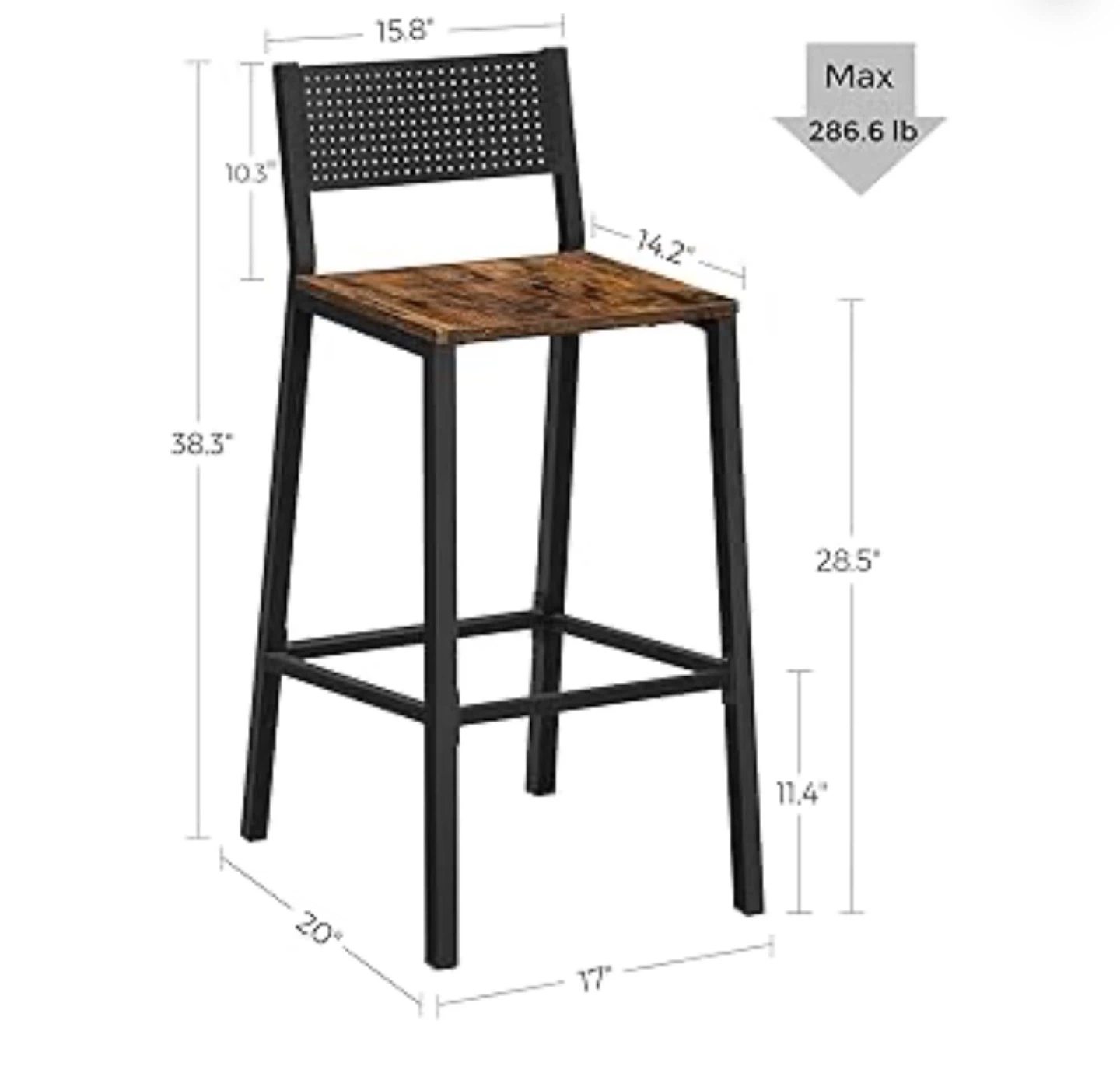 Set of 2 White & Wood Bar Stools - photo 2