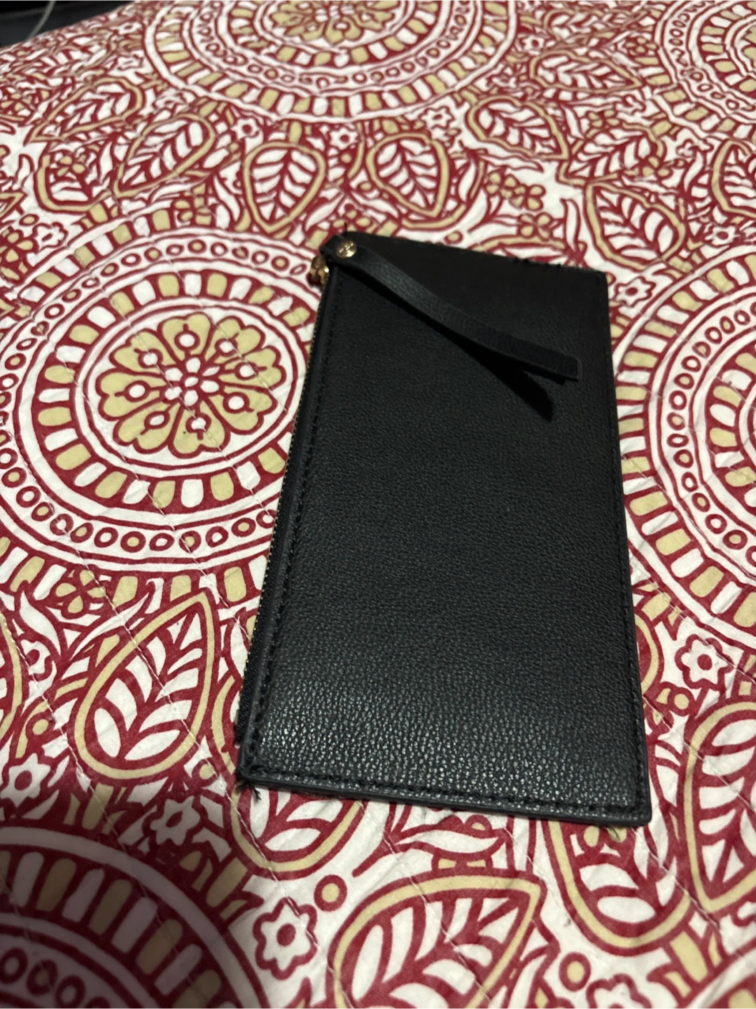 Black Faux Leather Zip Pouch for cash holder - photo 3
