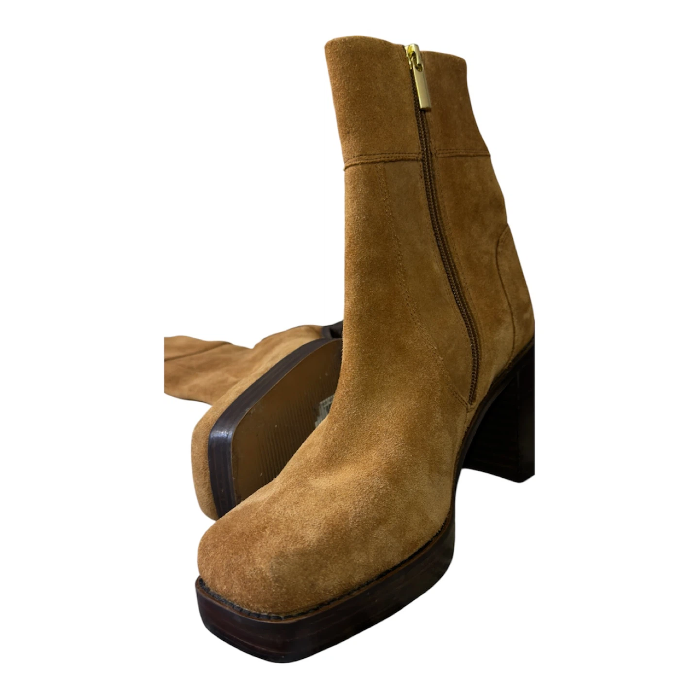 Women's Tan Suede Platform Boots