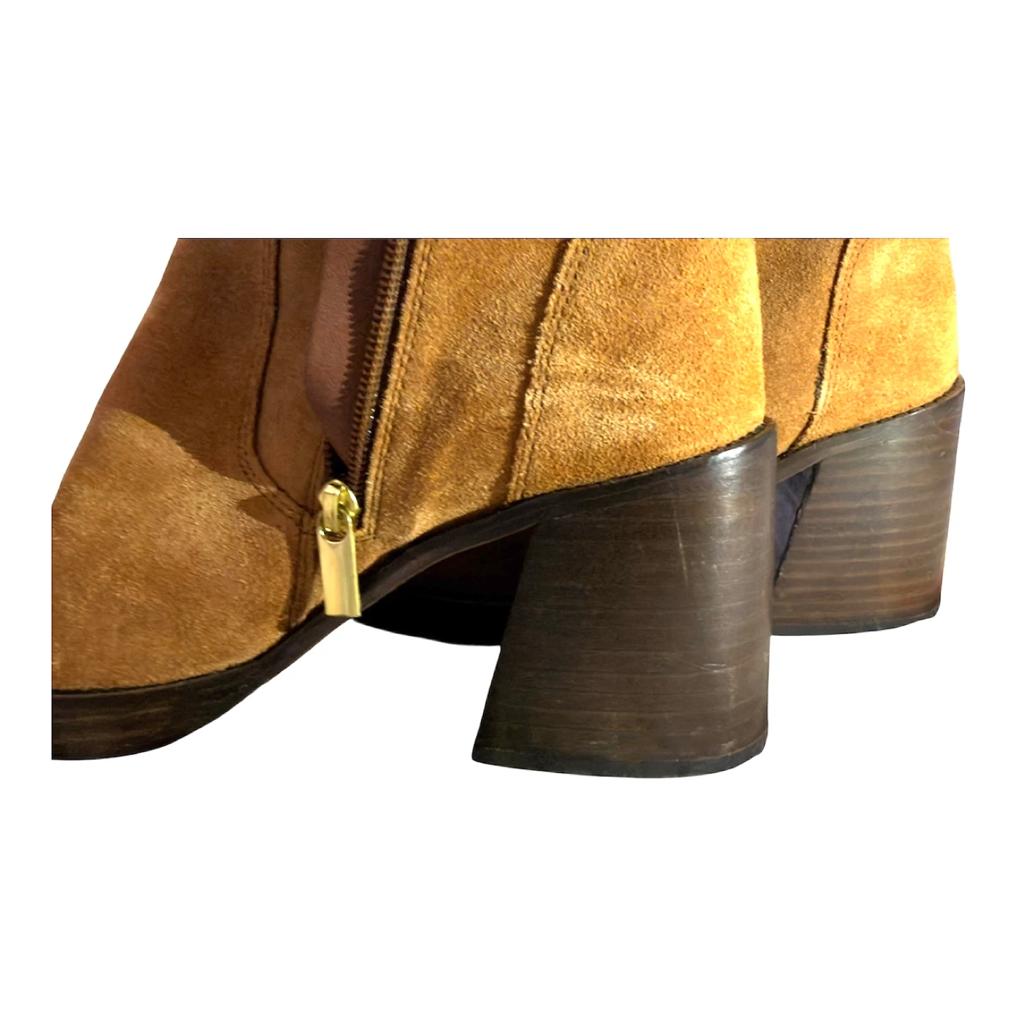 Women's Tan Suede Platform Boots - photo 3