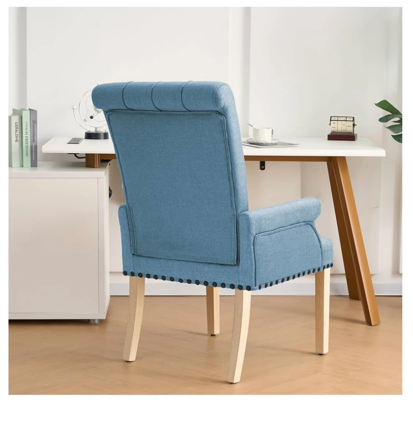 New in Box Upholstered Elegant Fabric Accent Chair, Light Blue - photo 5