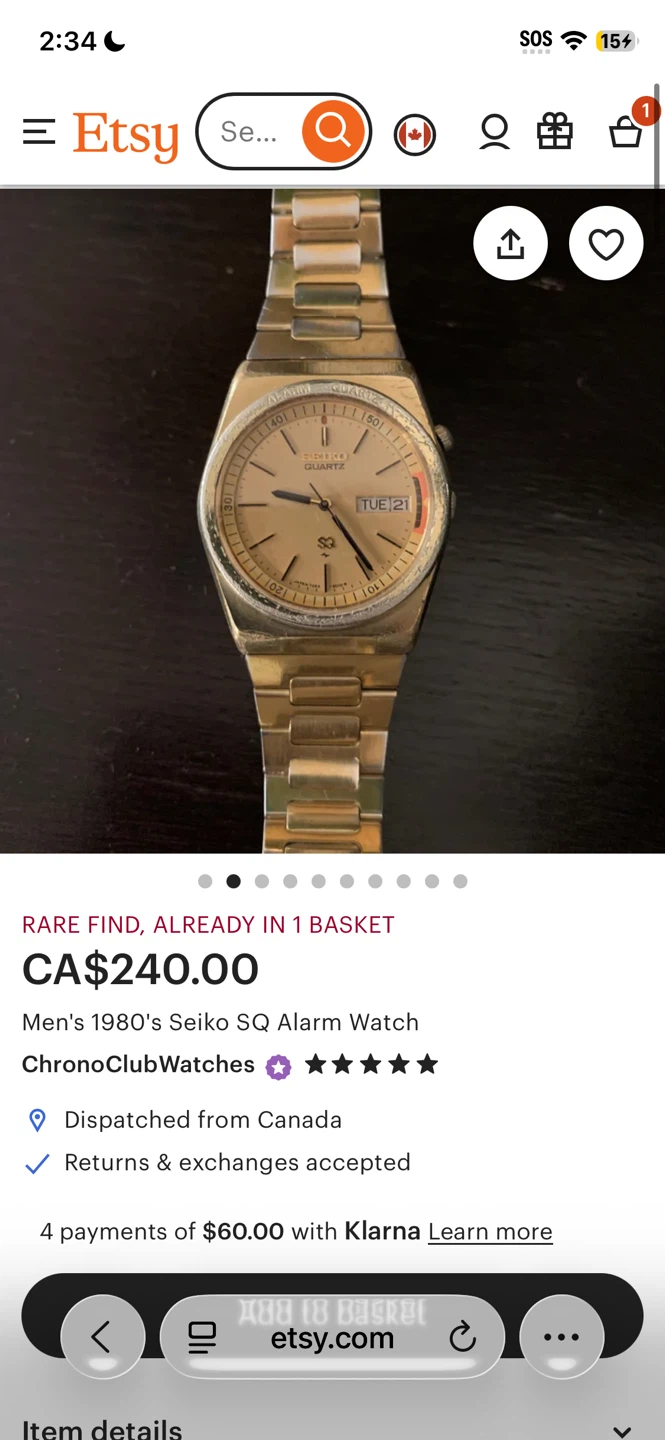 Rare vintage Seiko SQ Alarm Quartz Watch 7223 - photo 2