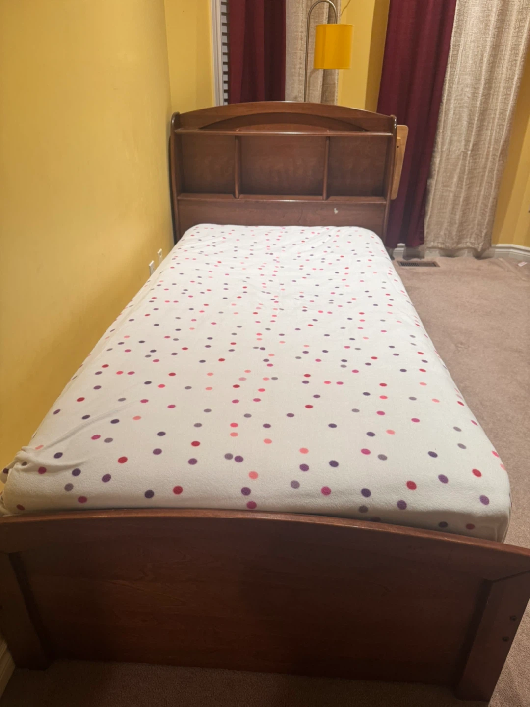 Wooden Twin Bed Frame with Storage Drawers& 1 nightstand - photo 2
