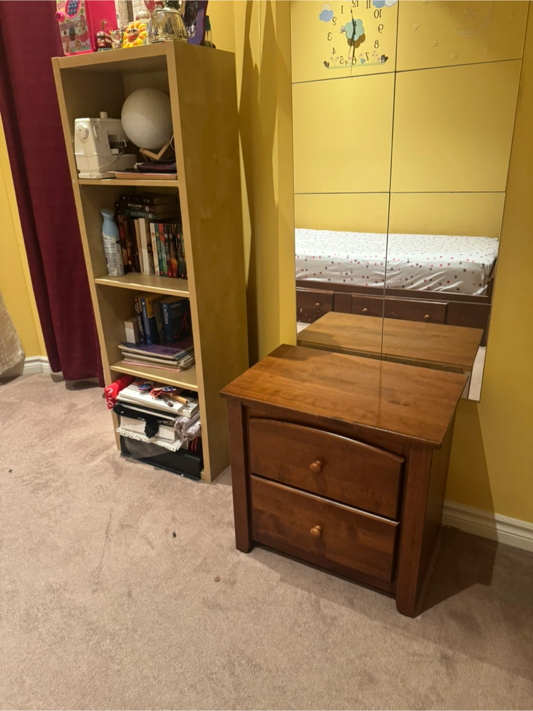 Wooden Twin Bed Frame with Storage Drawers& 1 nightstand