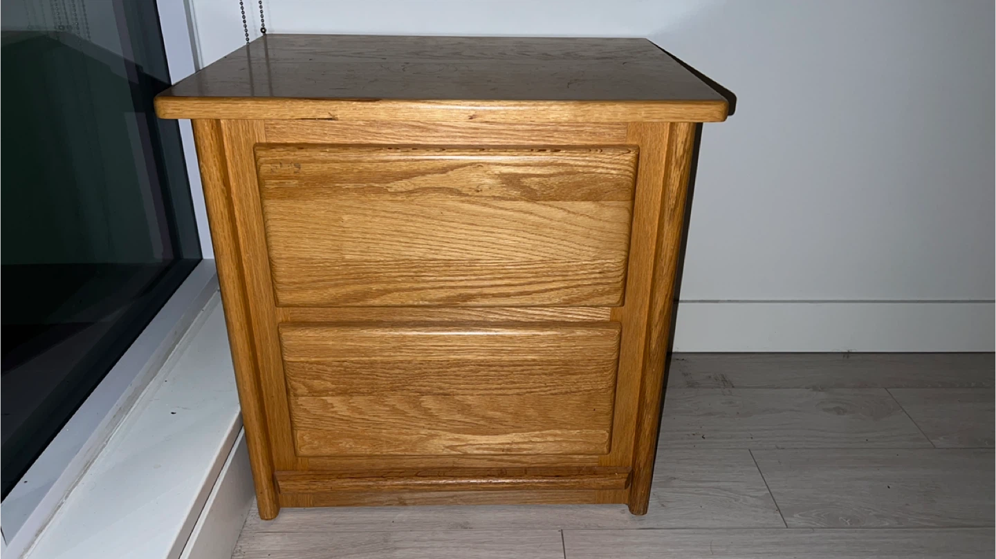 Wooden 2-Drawer Side Table
