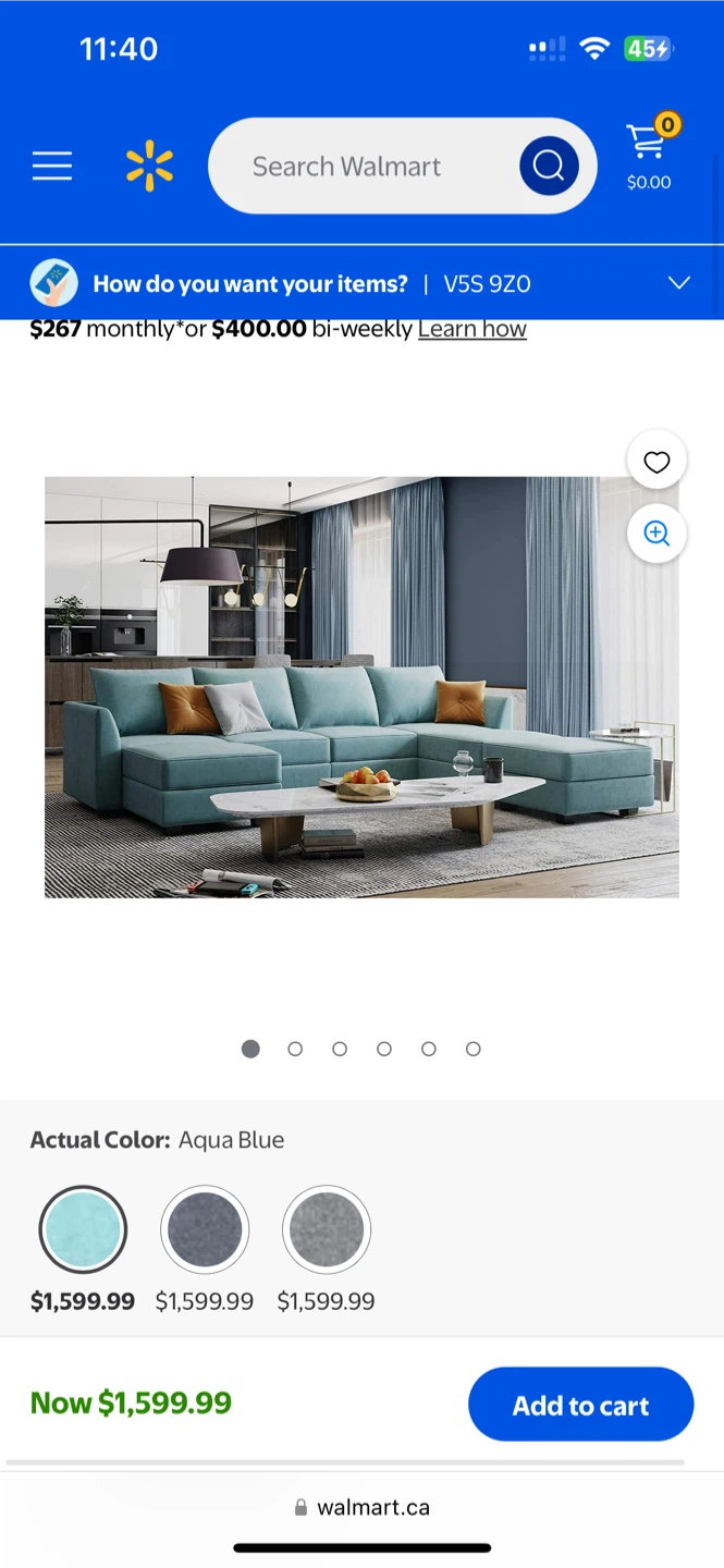 Aqua Blue Sectional Sofa with Storage - photo 4