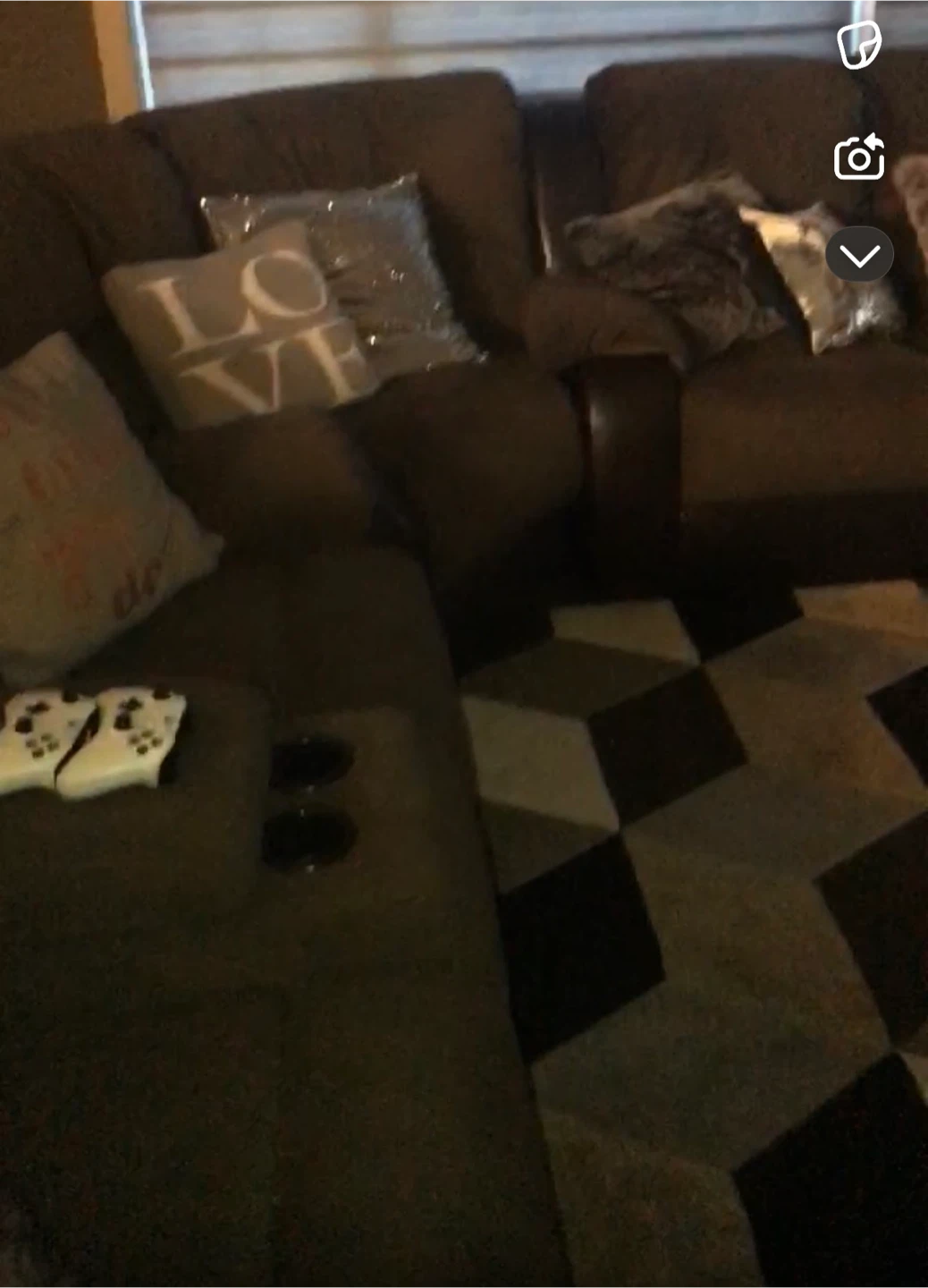 Brown suede / leather Sectional Couch - photo 3
