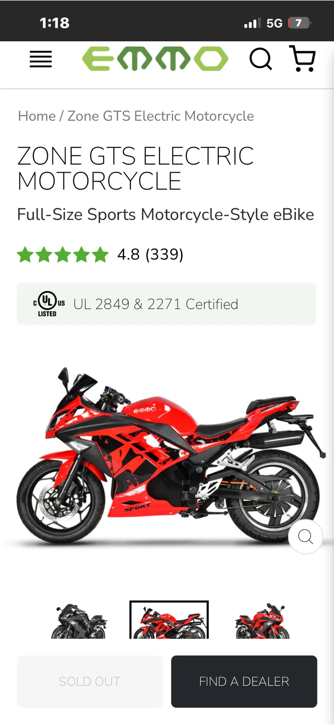 EMMO Zone GTS Electric Motorcycle - photo 4